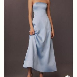 Anthropologie Light Blue Lace-Up Dress